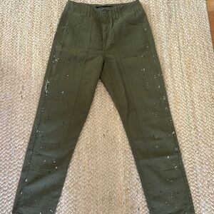Veronica Beard Straight Leg Army Green Pants